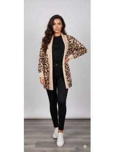 Átmeneti párduc mintás kabát 